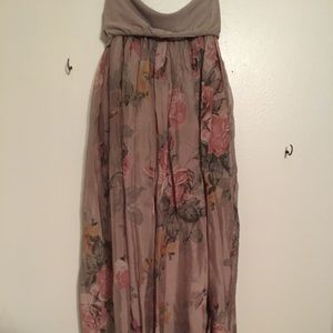muted pink maxi skirt
